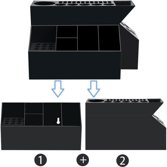 Hairdressing Tool Holder, Large Storage Box, Wear Resistant Washable - Black - Picture 3 of 7